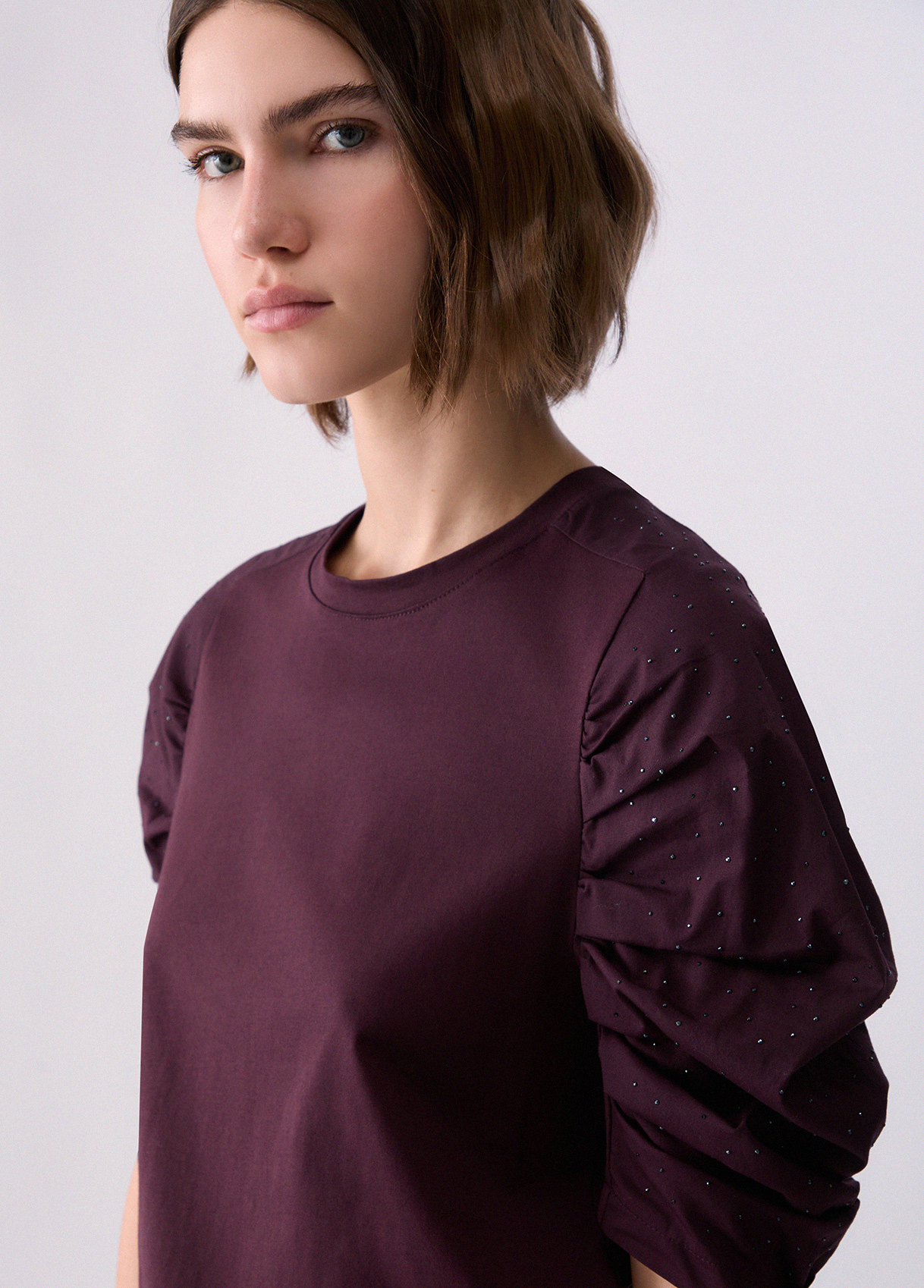 Camiseta con mangas fruncidas - LIU.JO - Imagen 3