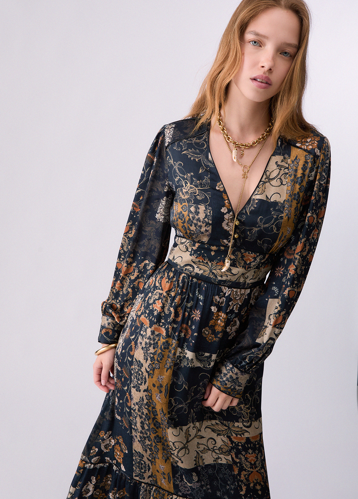 Vestido largo con volantes - LIU.JO - Imagen 3