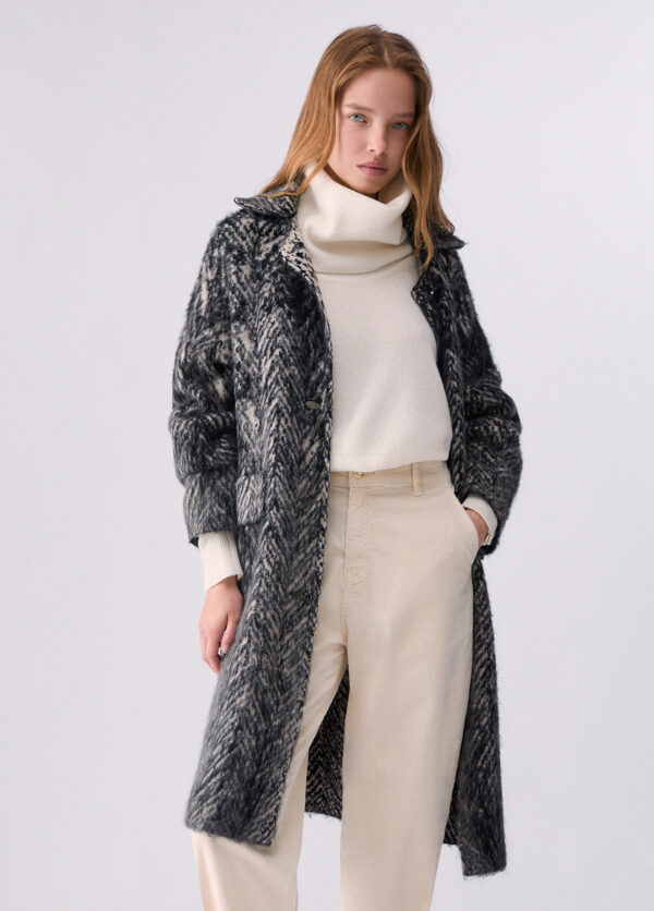 Abrigo jacquard de punto cepillada - LIU.JO