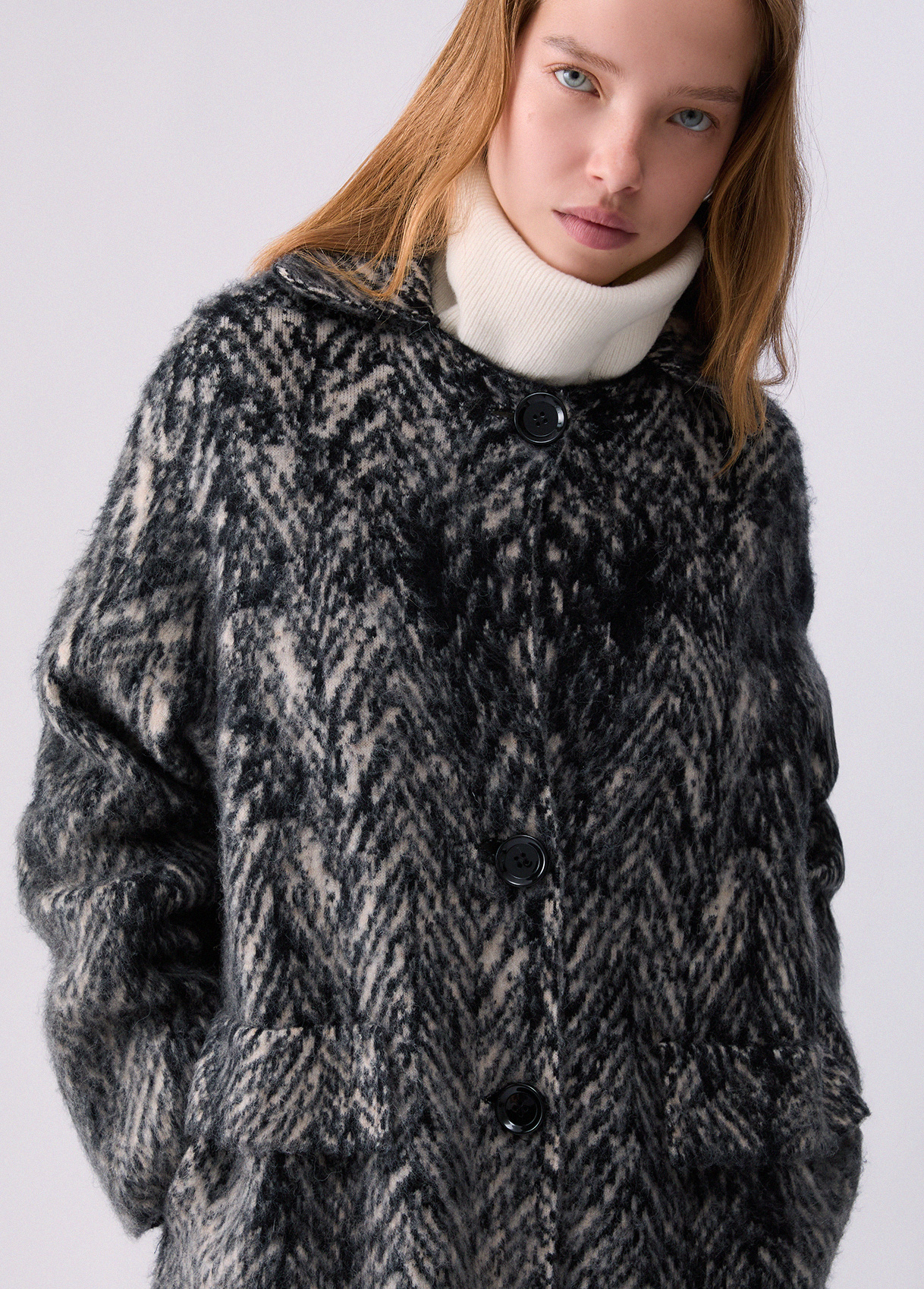 Abrigo jacquard de punto cepillada - LIU.JO - Imagen 3