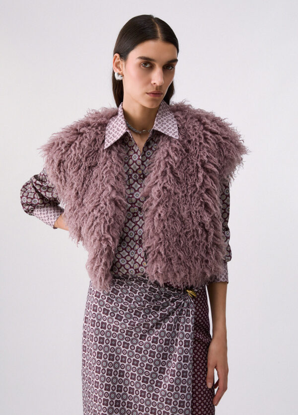 Chaleco cropped en teddy - LIU.JO