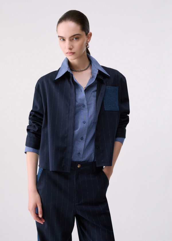 Camisa de raya diplomática con bolsillo - LIU.JO