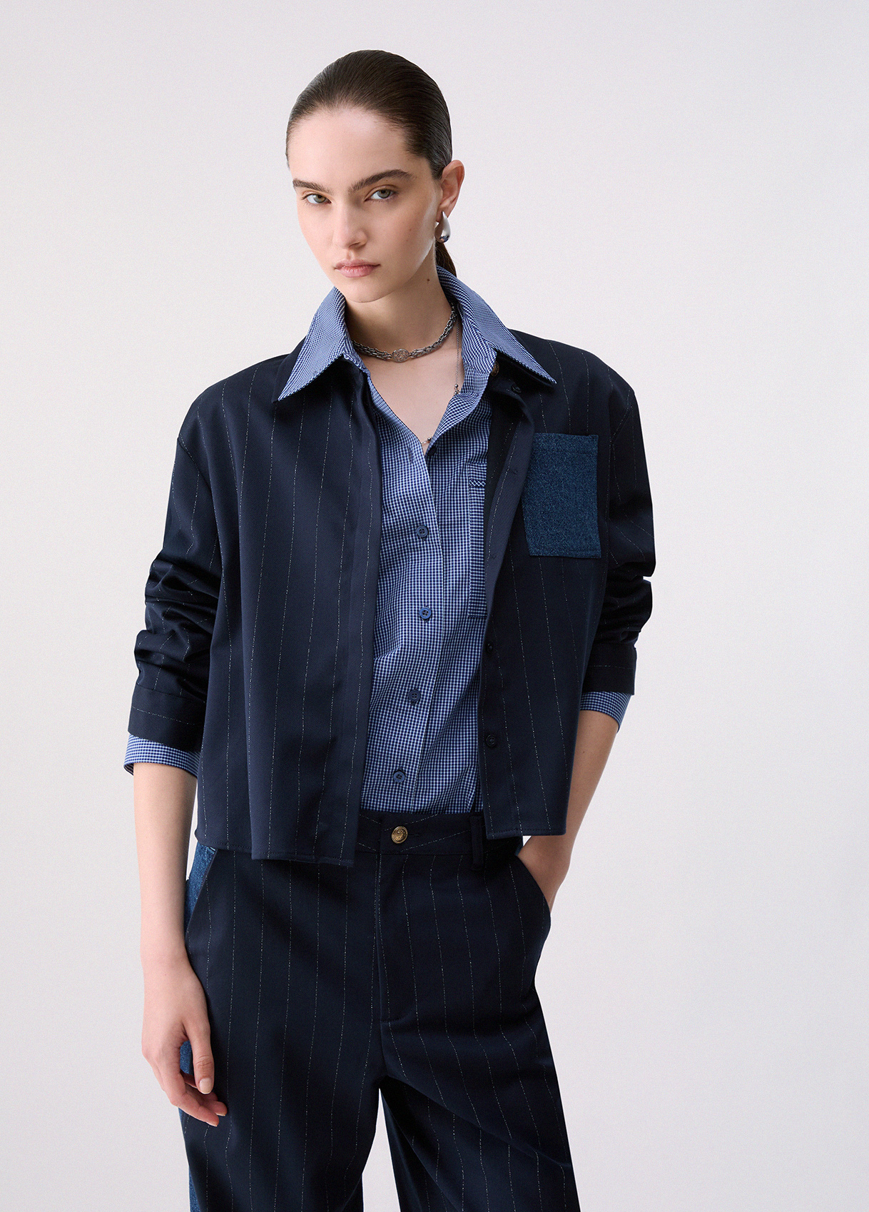 Camisa de raya diplomática con bolsillo - LIU.JO