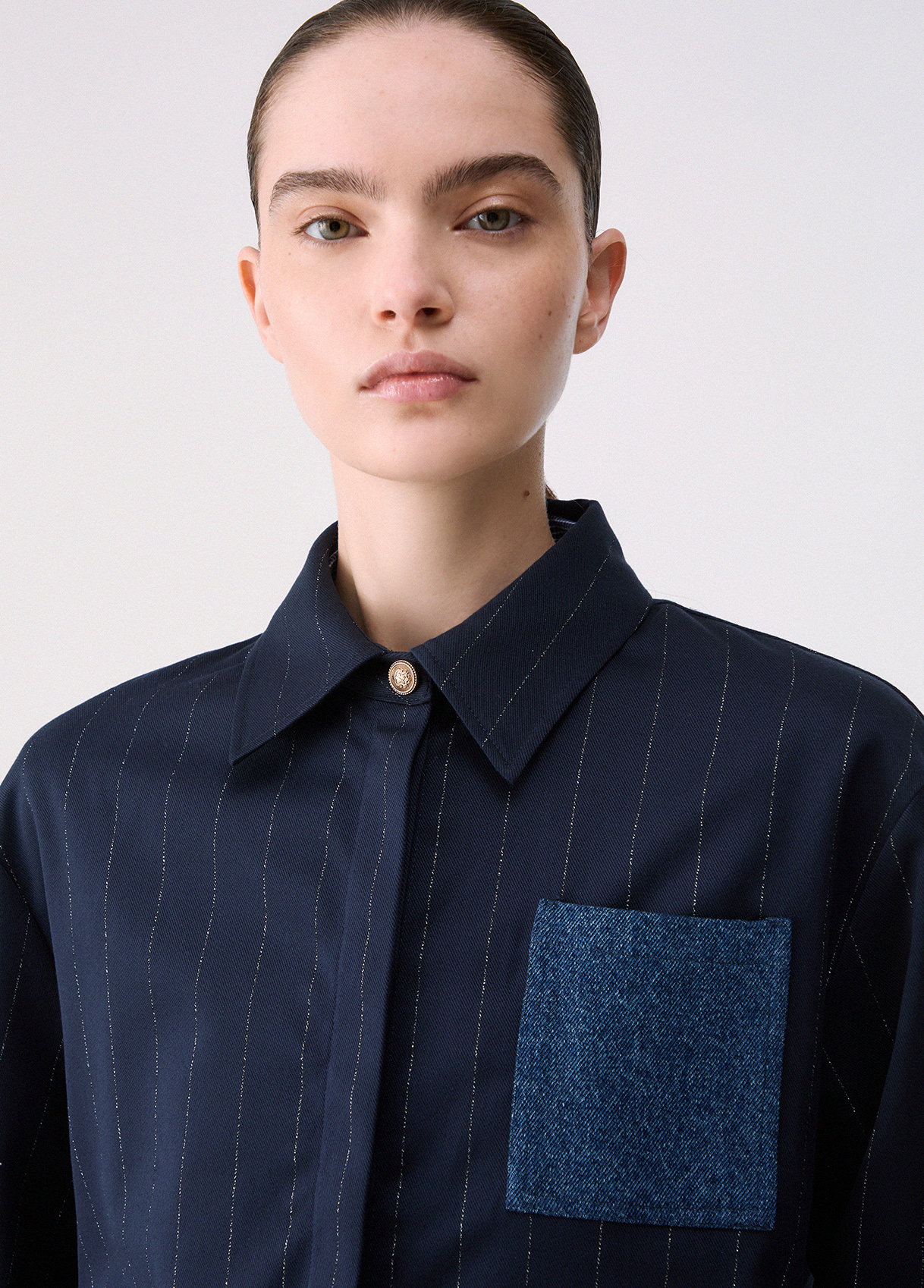 Camisa de raya diplomática con bolsillo - LIU.JO - Imagen 3