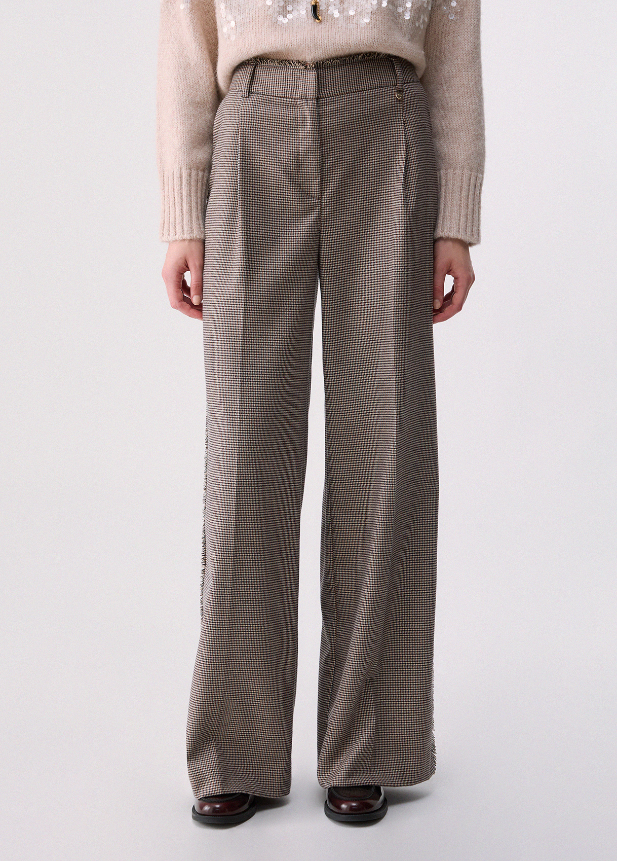 Pantalón largo en pata de gallo - LIU.JO