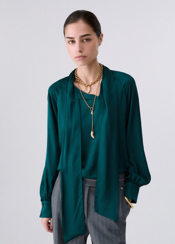 Blusa en satén con lazo - LIU.JO