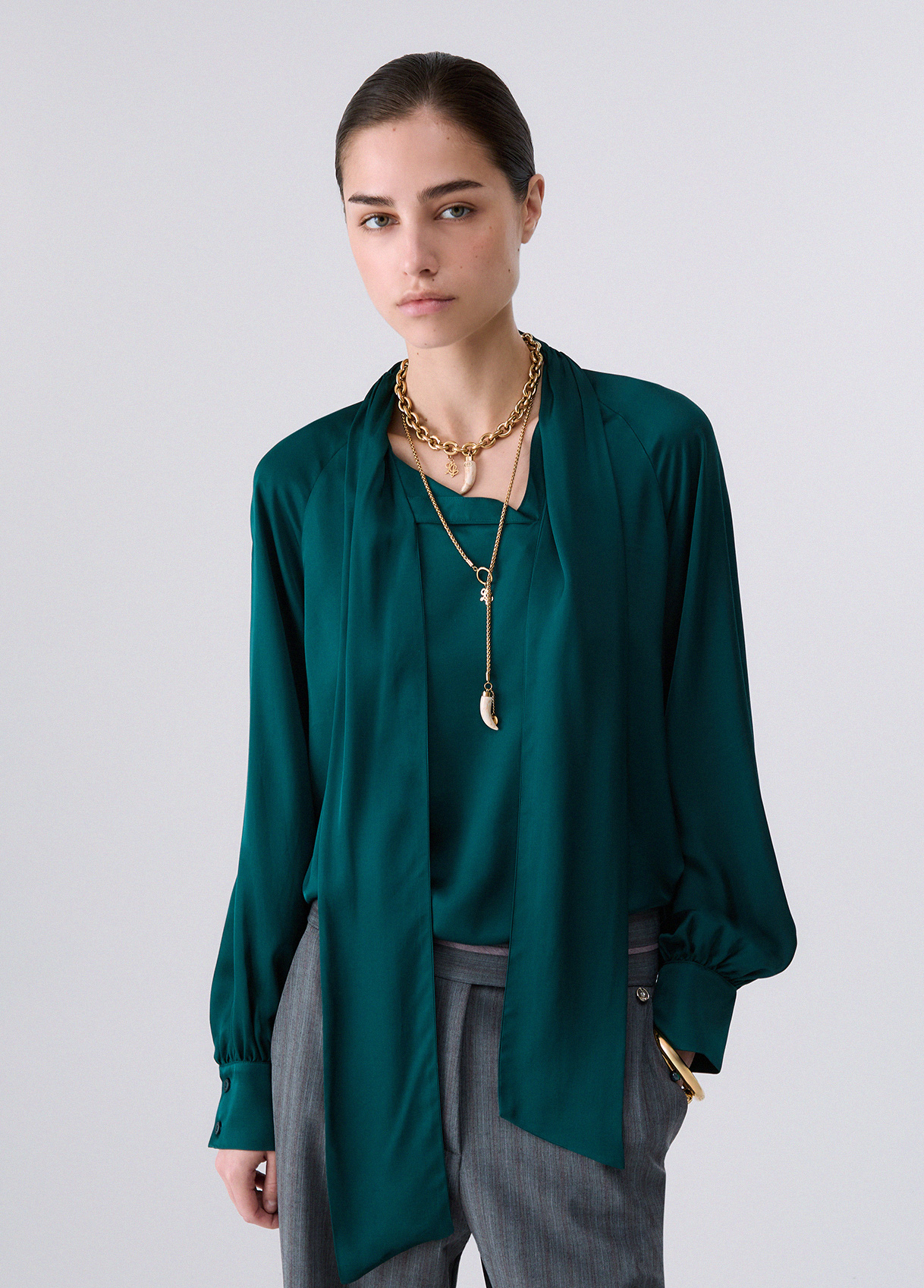 Blusa en satén con lazo - LIU.JO