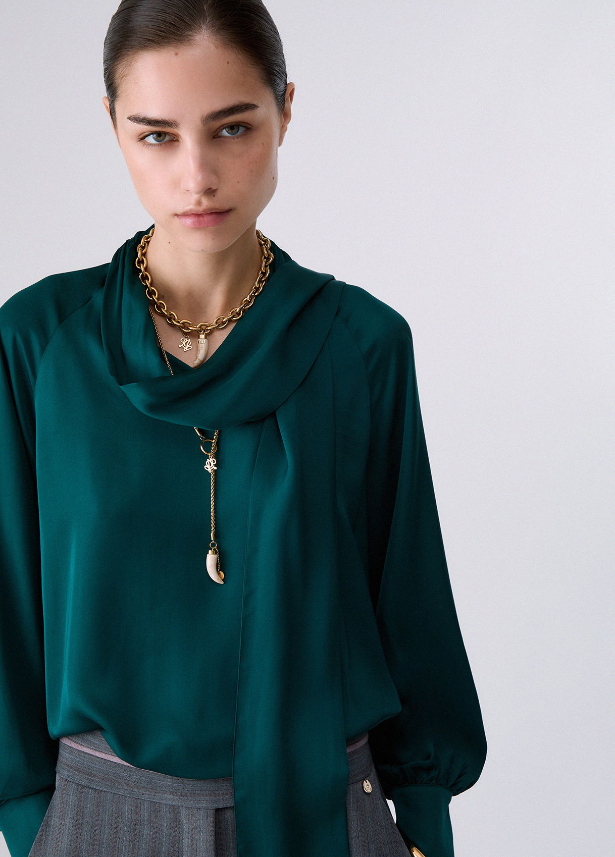 Blusa en satén con lazo - LIU.JO - Imagen 3
