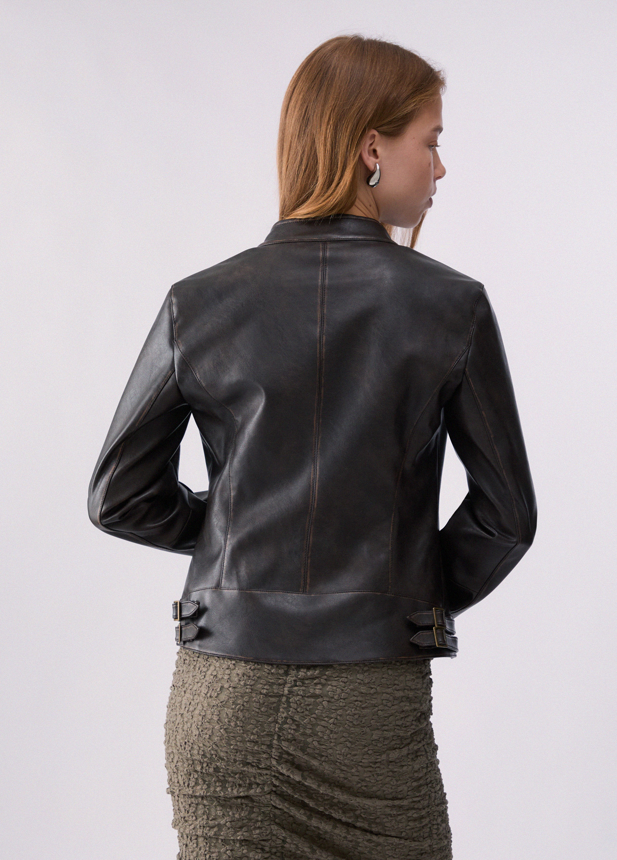 Chaqueta biker en tejido revestido - LIU.JO - Imagen 2