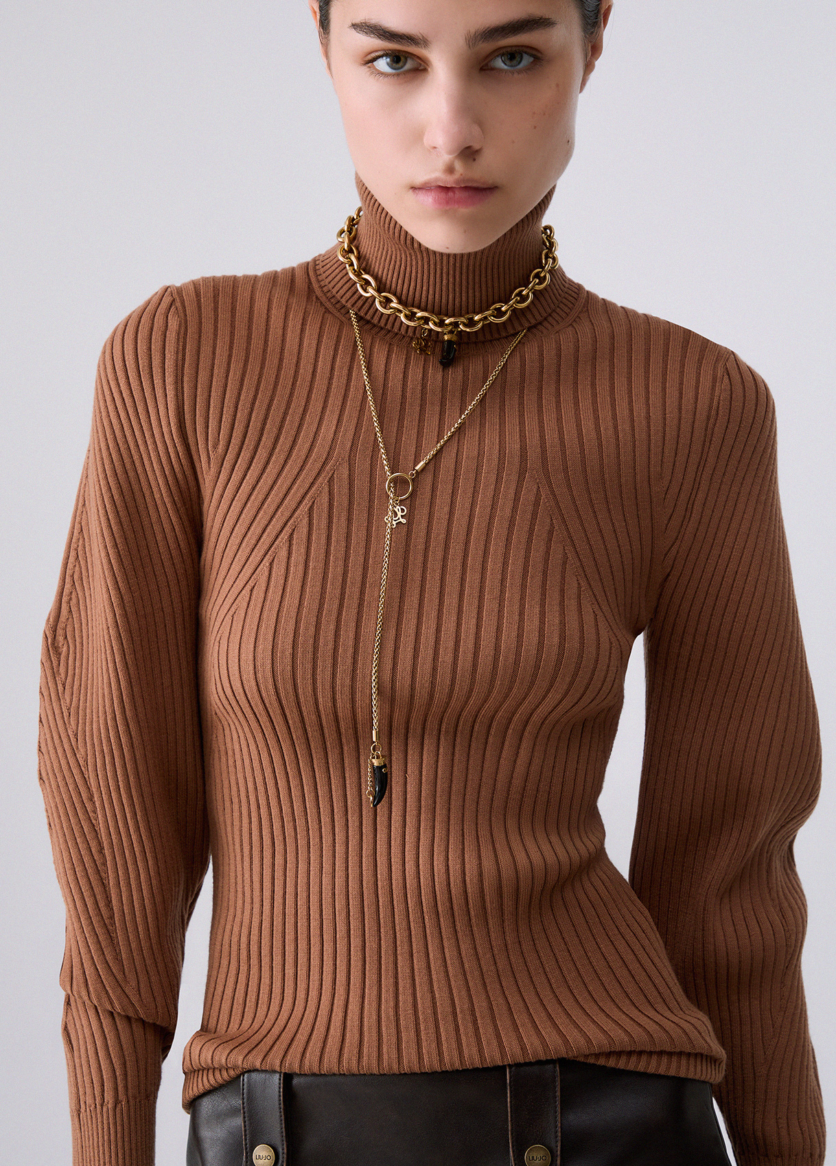 Jersey de cuello alto con mangas balloon - LIU.JO - Imagen 3