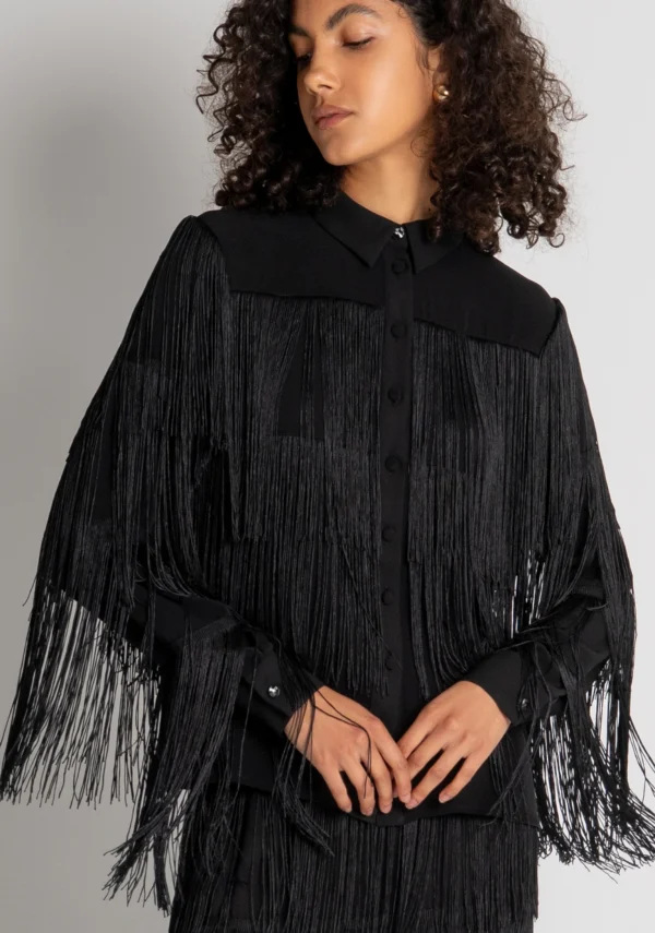 Camisa de corte regular con flecos - FRACOMINA