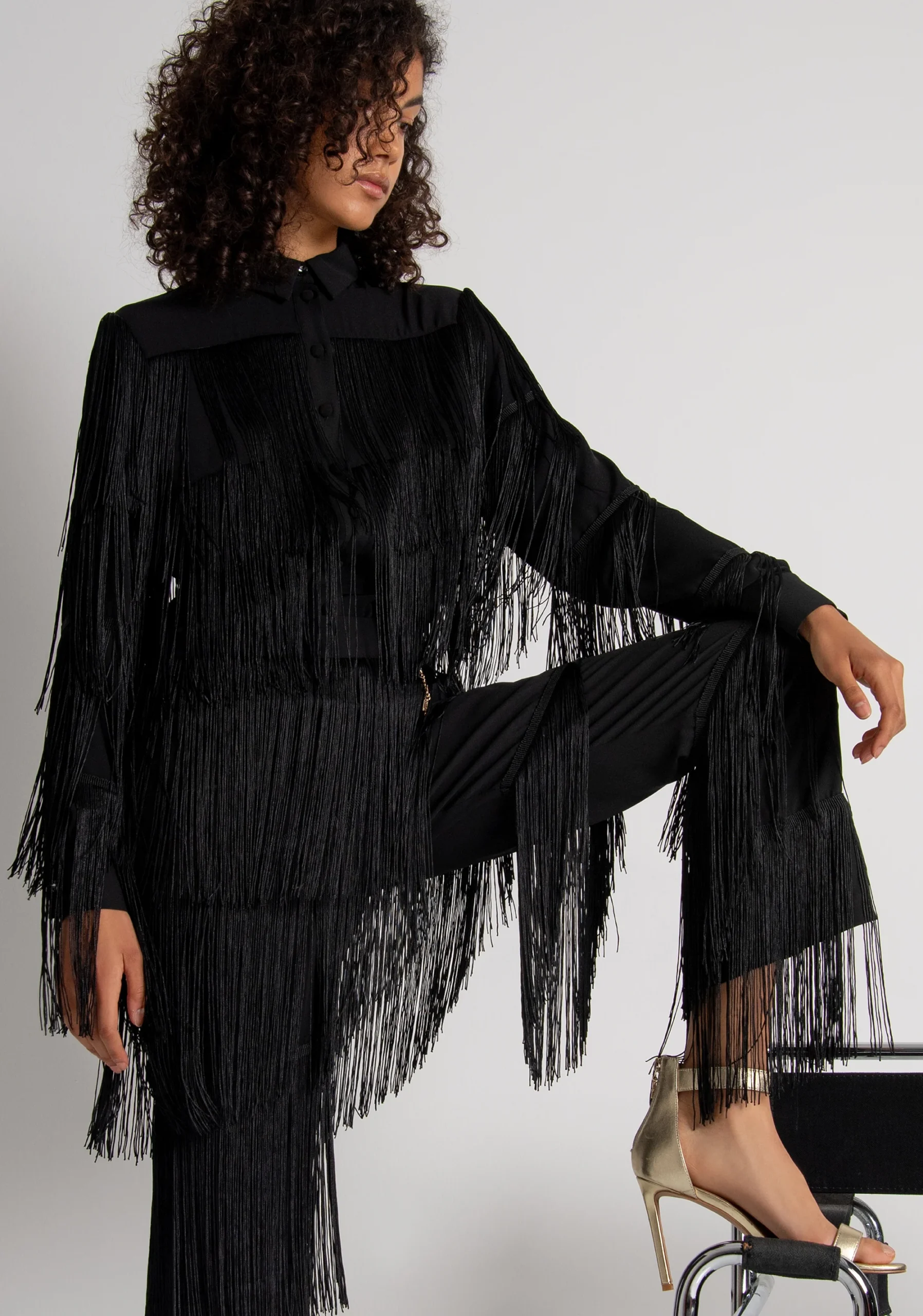 Camisa de corte regular con flecos - FRACOMINA - Imagen 3