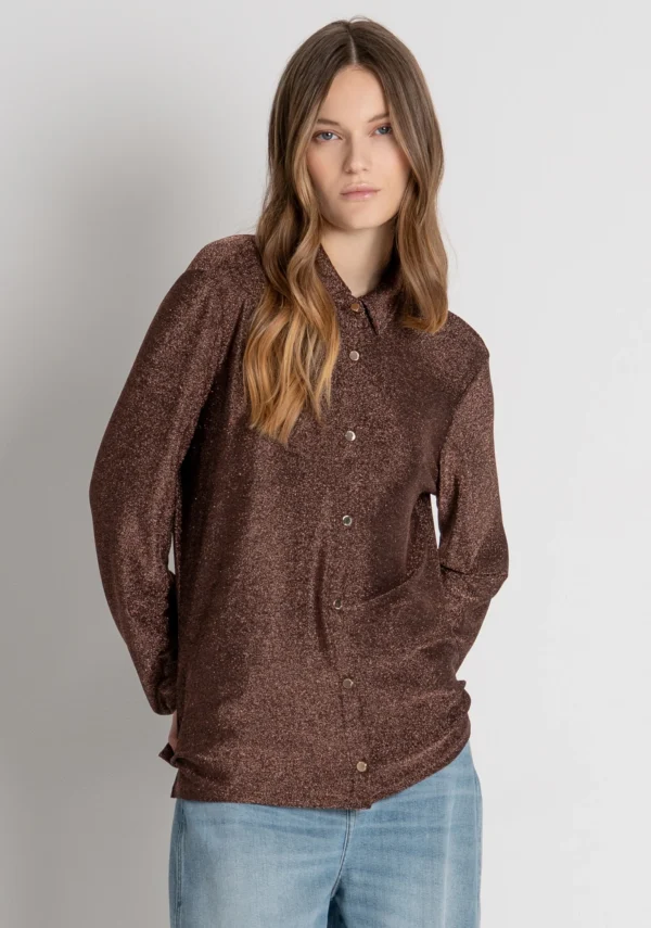 Camisa entallada con lúrex - FRACOMINA