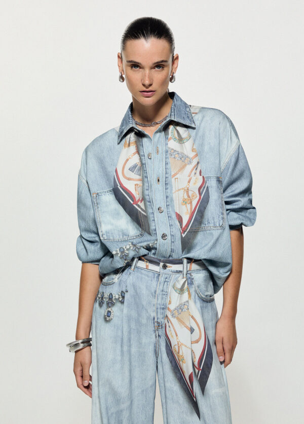 Camisa en denim con estampado digital - LIU.JO