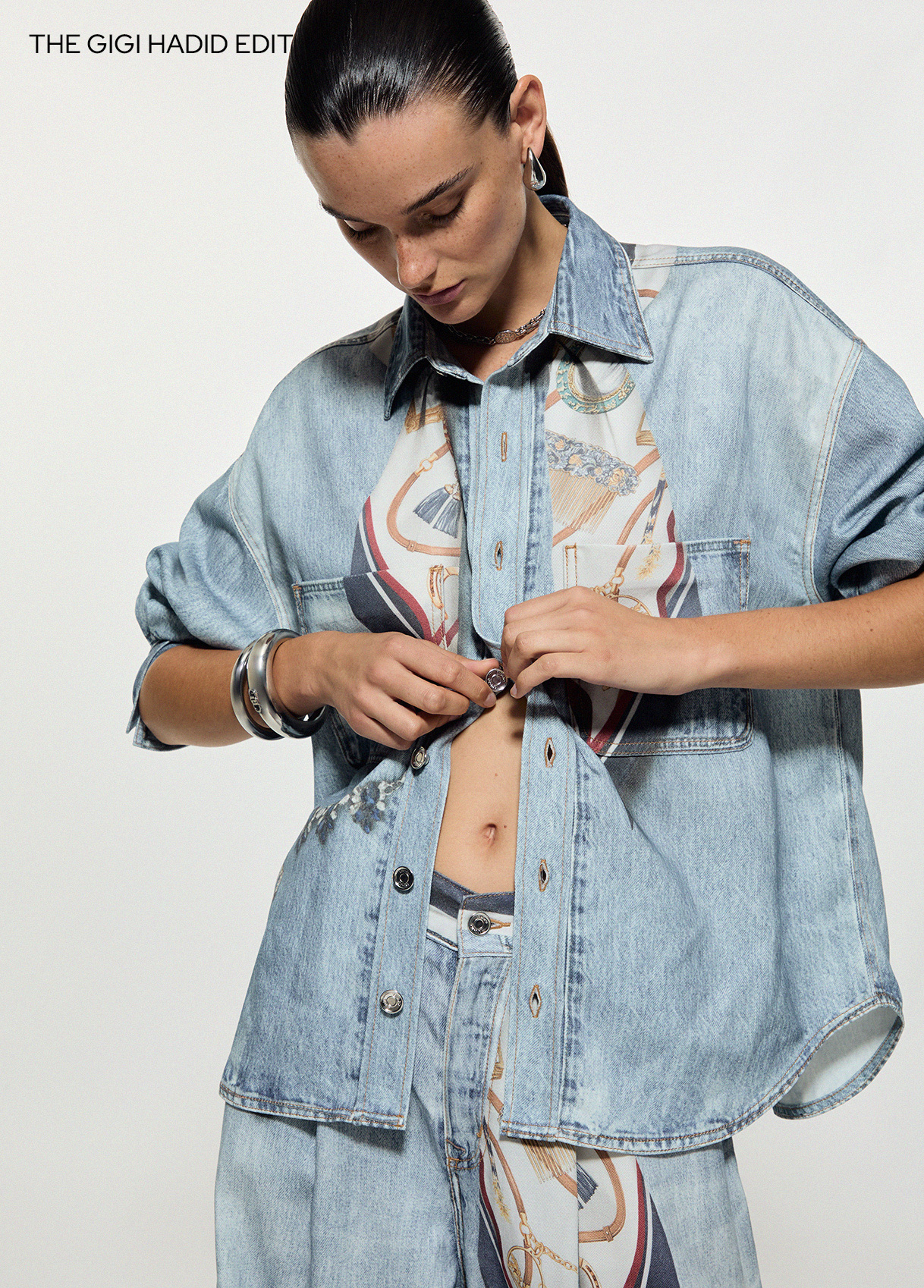 Camisa en denim con estampado digital - LIU.JO - Imagen 4