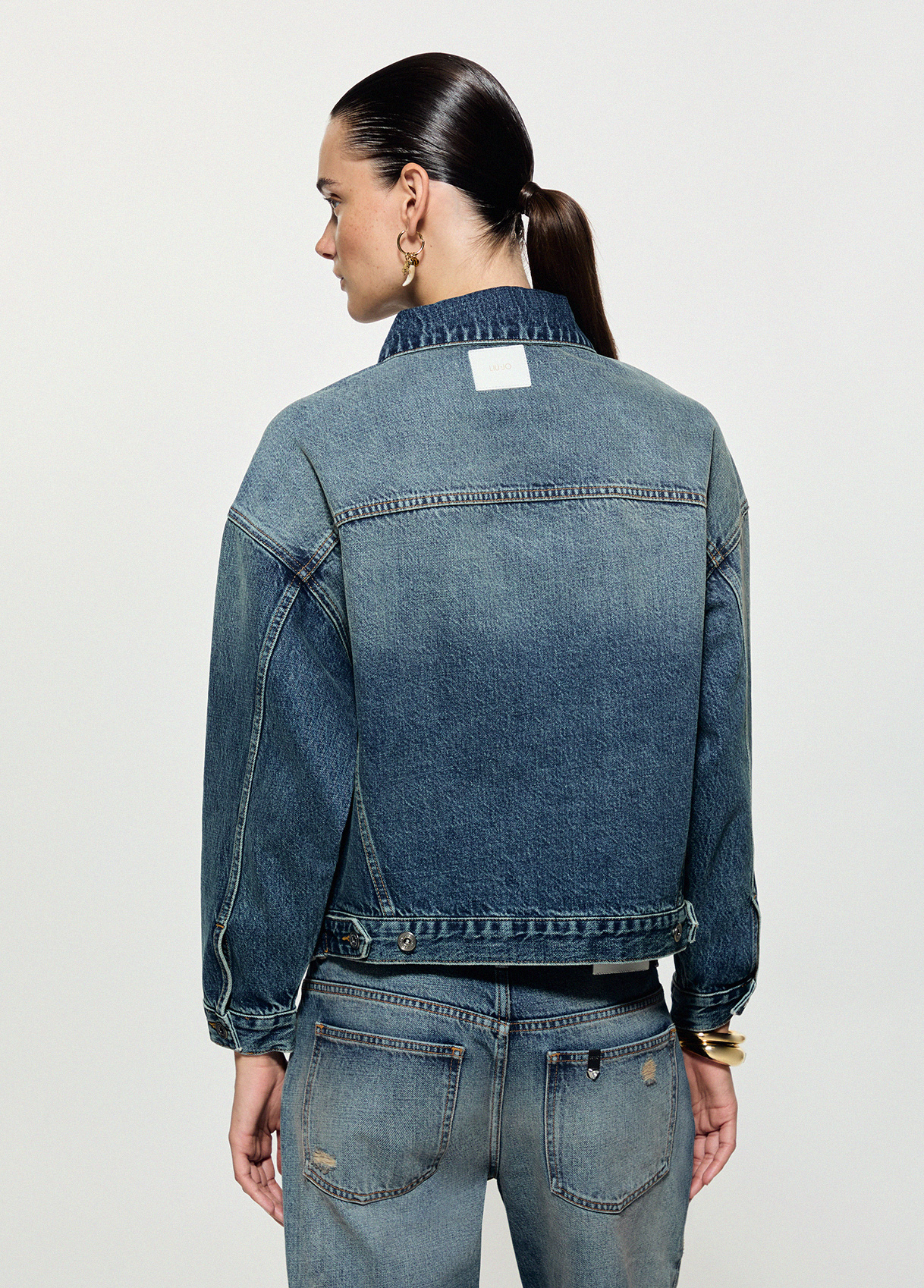 Chaqueta en denim con spille joya - LIU.JO - Imagen 2