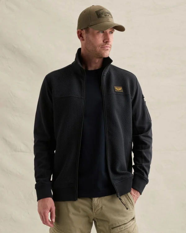 Sudadera con jacquard y bolsillo cargo